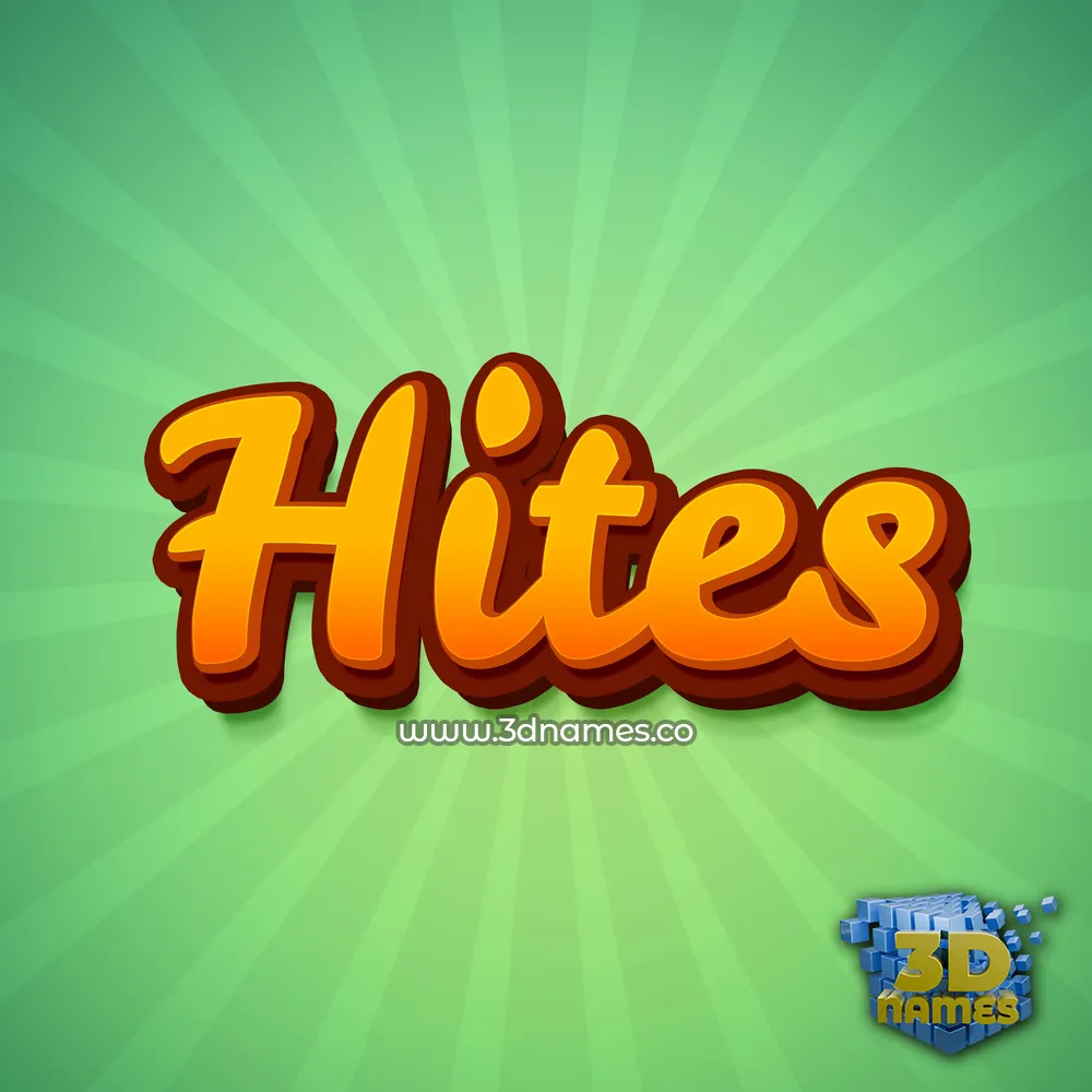 hites in Green Rays style - 3D name wallpaper