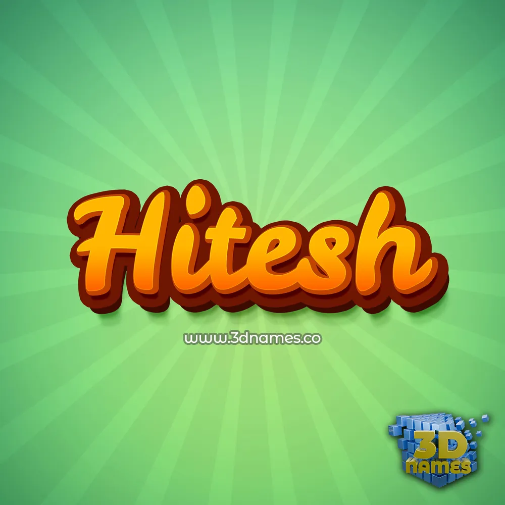 hitesh in Green Rays style - 3D name wallpaper
