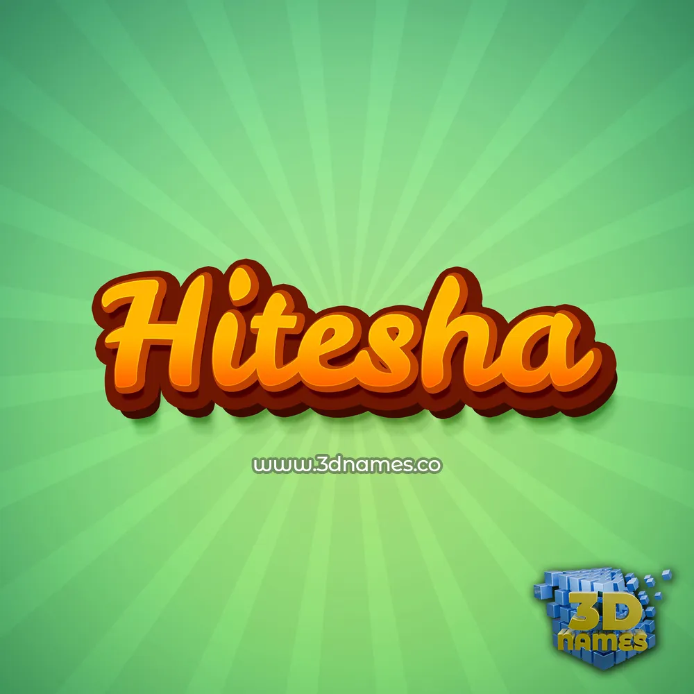 hitesha in Green Rays style - 3D name wallpaper