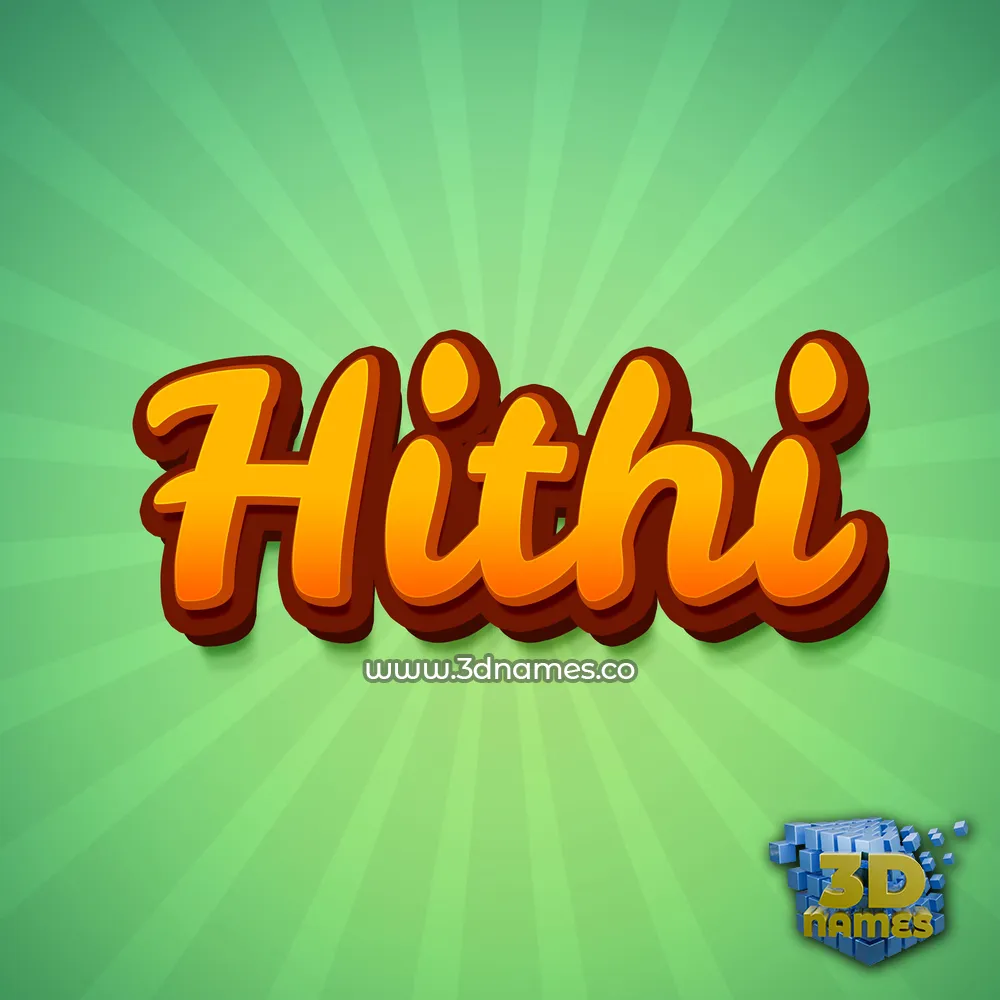 hithi in Green Rays style - 3D name wallpaper