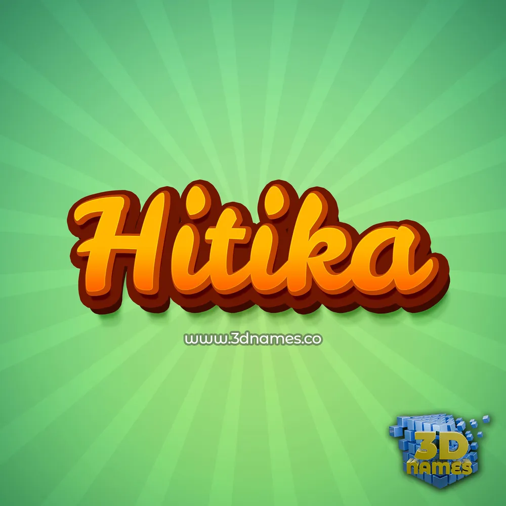 hitika in Green Rays style - 3D name wallpaper