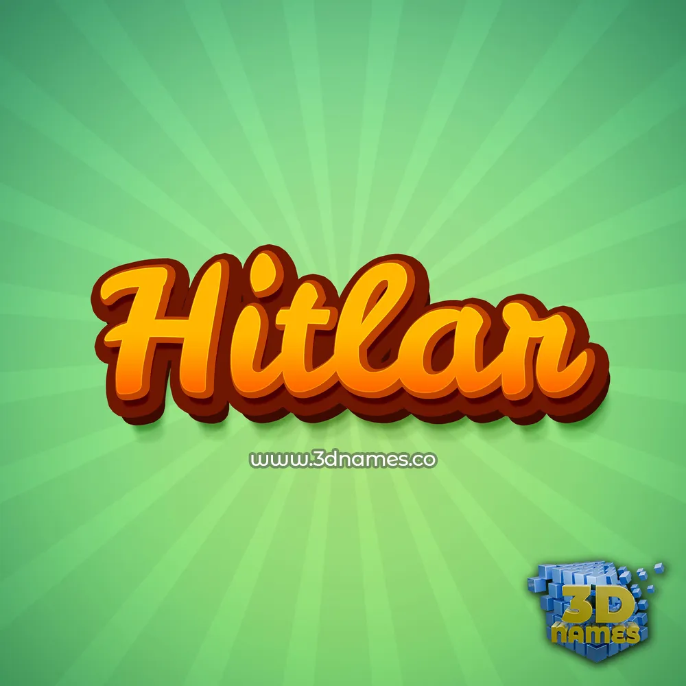 hitlar in Green Rays style - 3D name wallpaper
