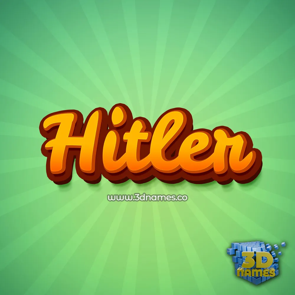 hitler in Green Rays style - 3D name wallpaper