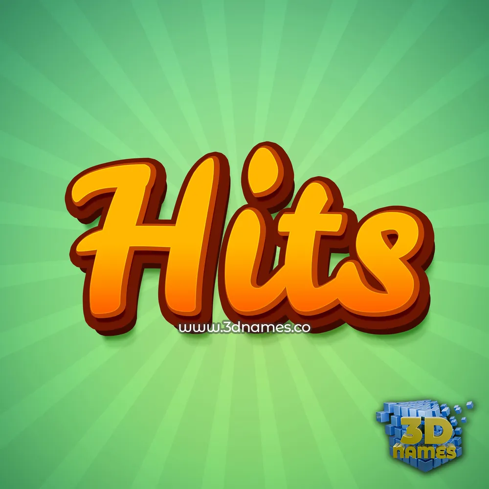 hits in Green Rays style - 3D name wallpaper
