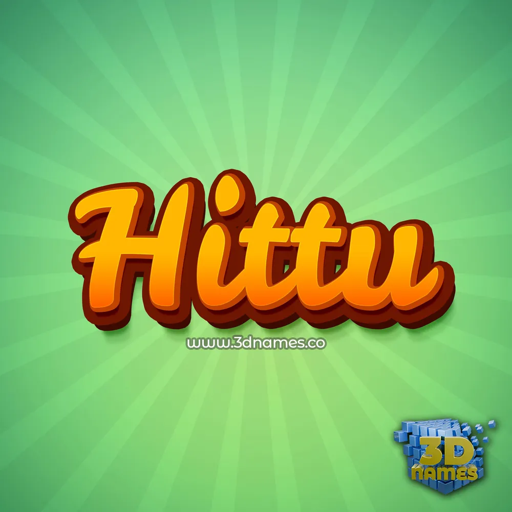 hittu in Green Rays style - 3D name wallpaper