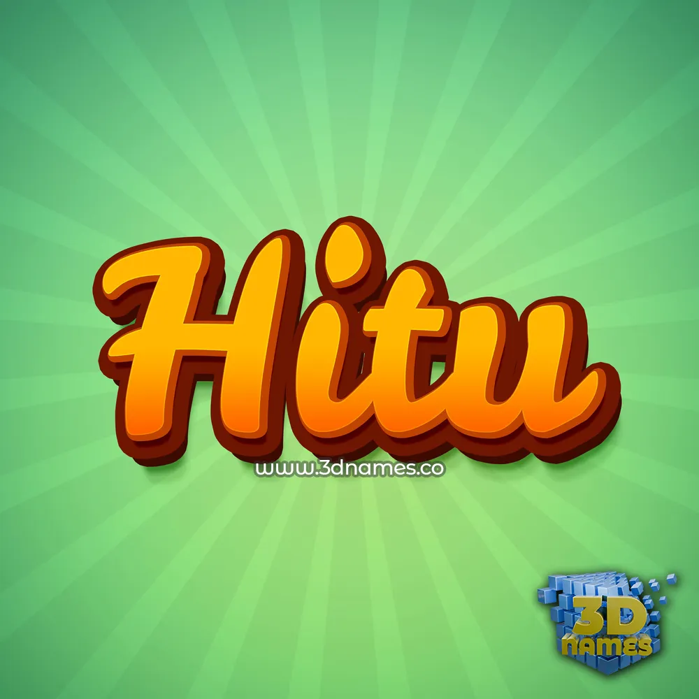 hitu in Green Rays style - 3D name wallpaper