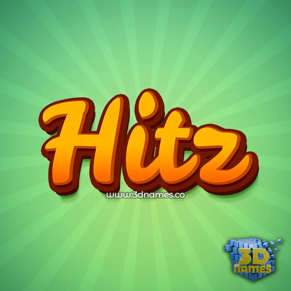 hitz in Green Rays style - 3D name wallpaper