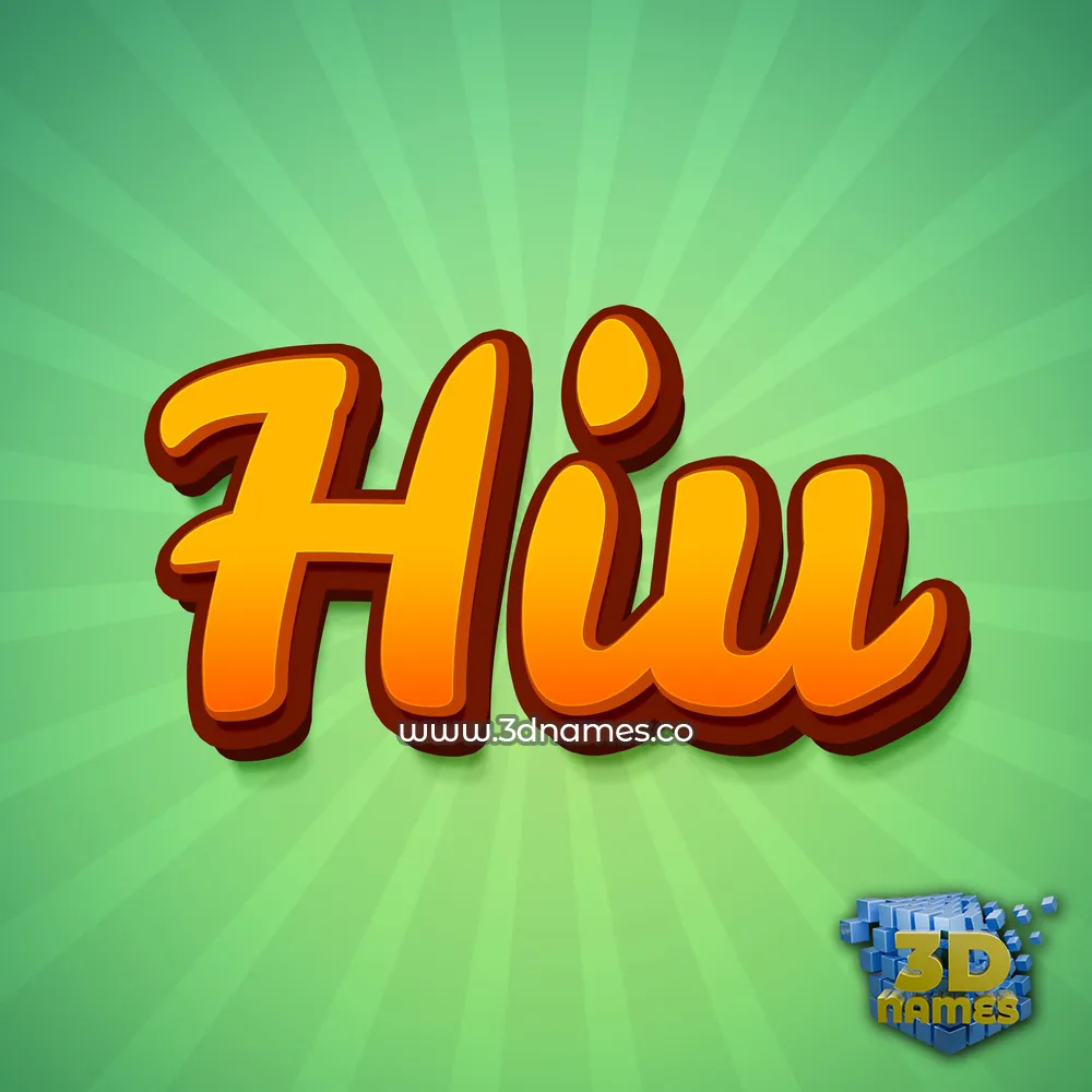 hiu in Green Rays style - 3D name wallpaper