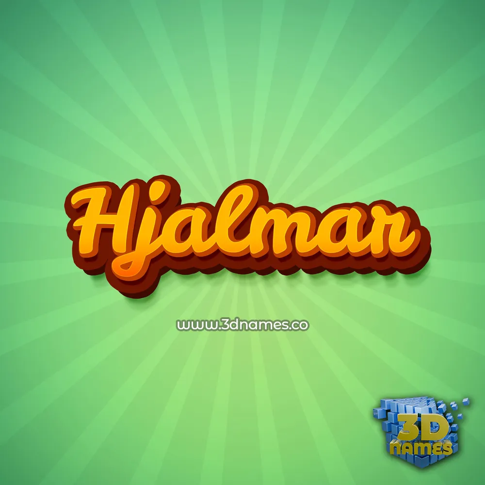 hjalmar in Green Rays style - 3D name wallpaper