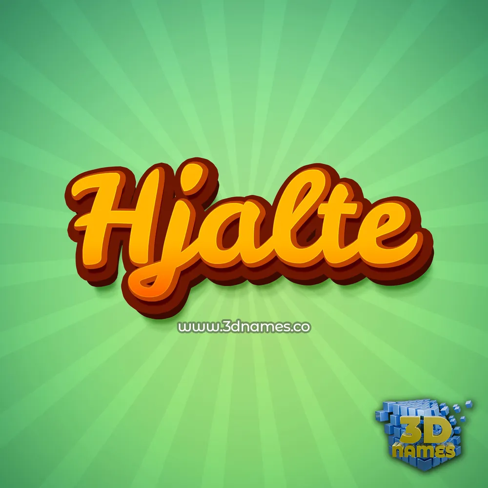 hjalte in Green Rays style - 3D name wallpaper