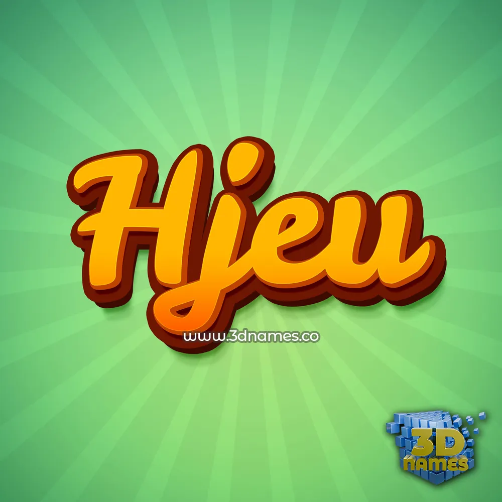 hjeu in Green Rays style - 3D name wallpaper