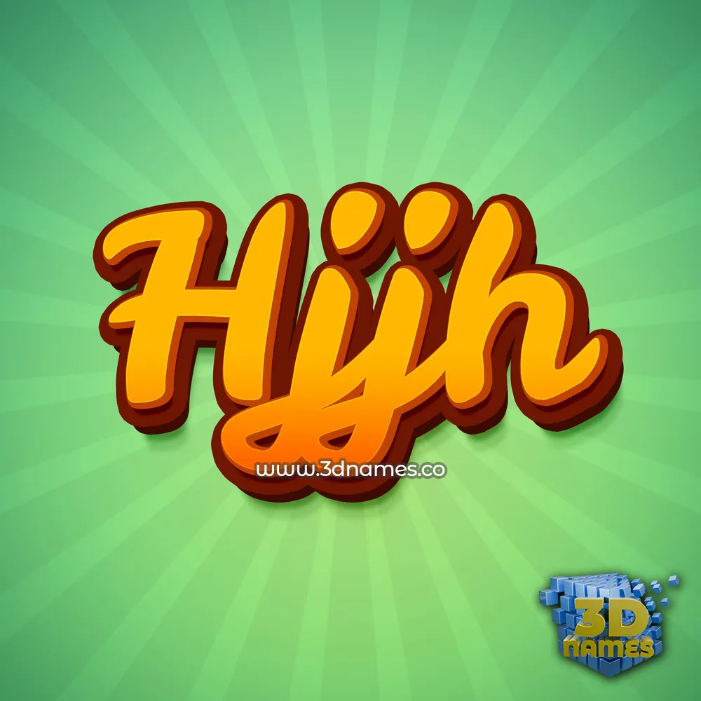 hjjh in Green Rays style - 3D name wallpaper