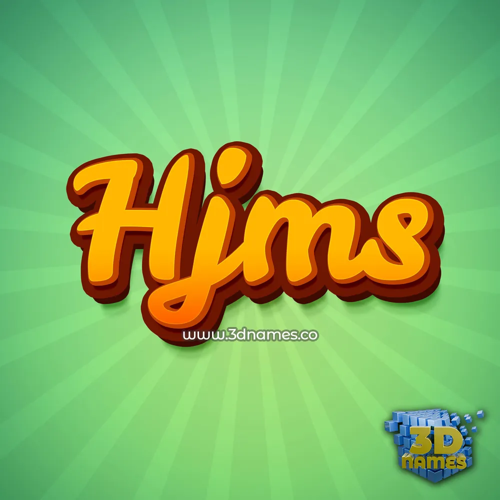 hjms in Green Rays style - 3D name wallpaper