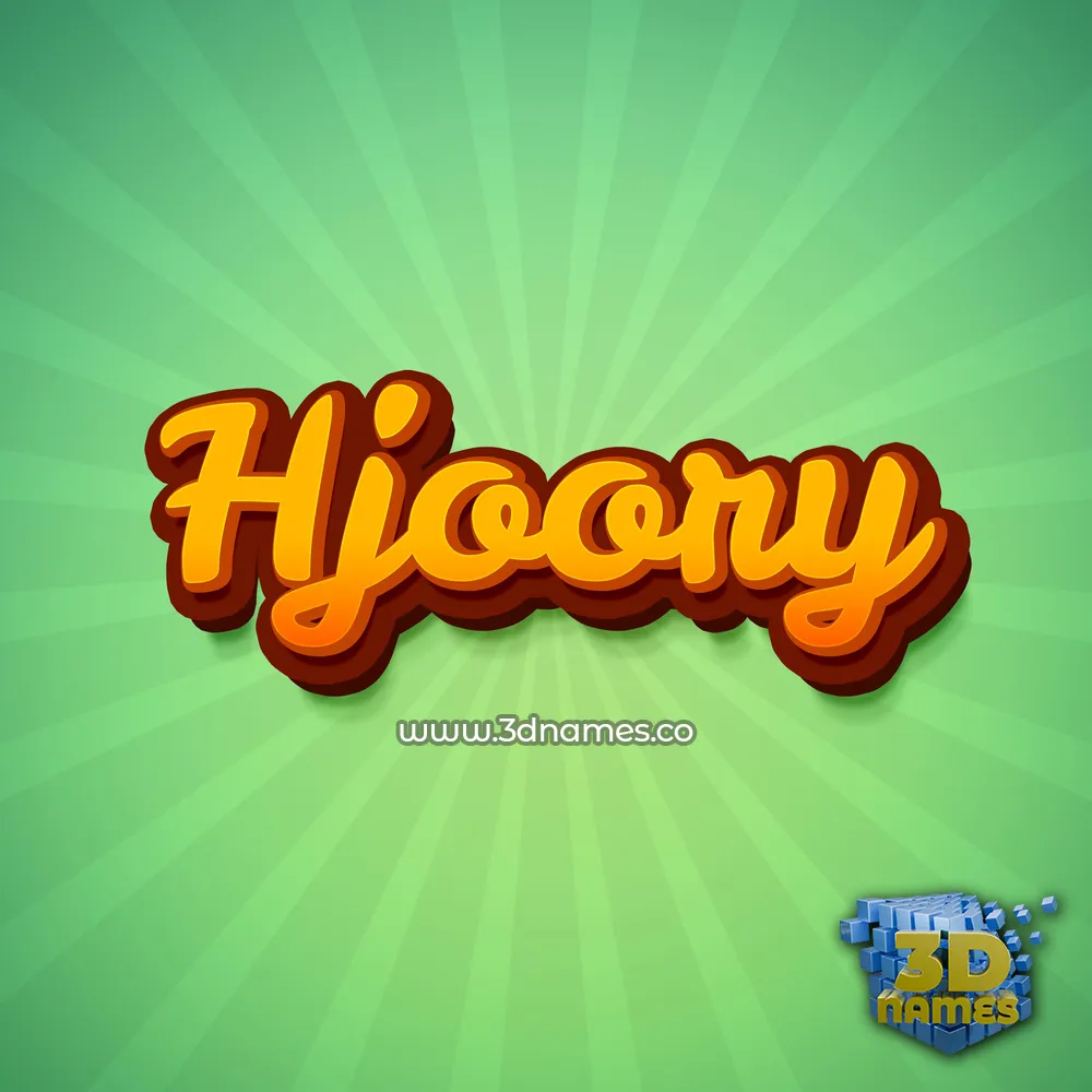 hjoory in Green Rays style - 3D name wallpaper