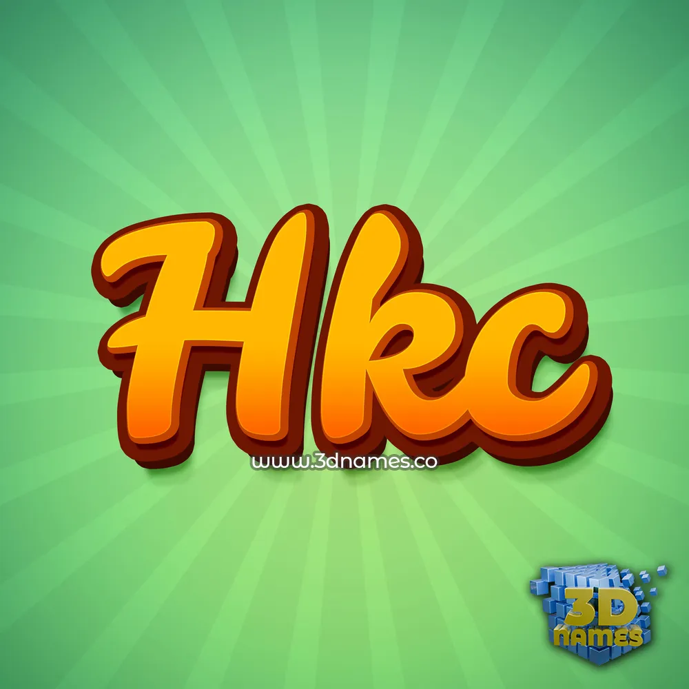 hkc in Green Rays style - 3D name wallpaper
