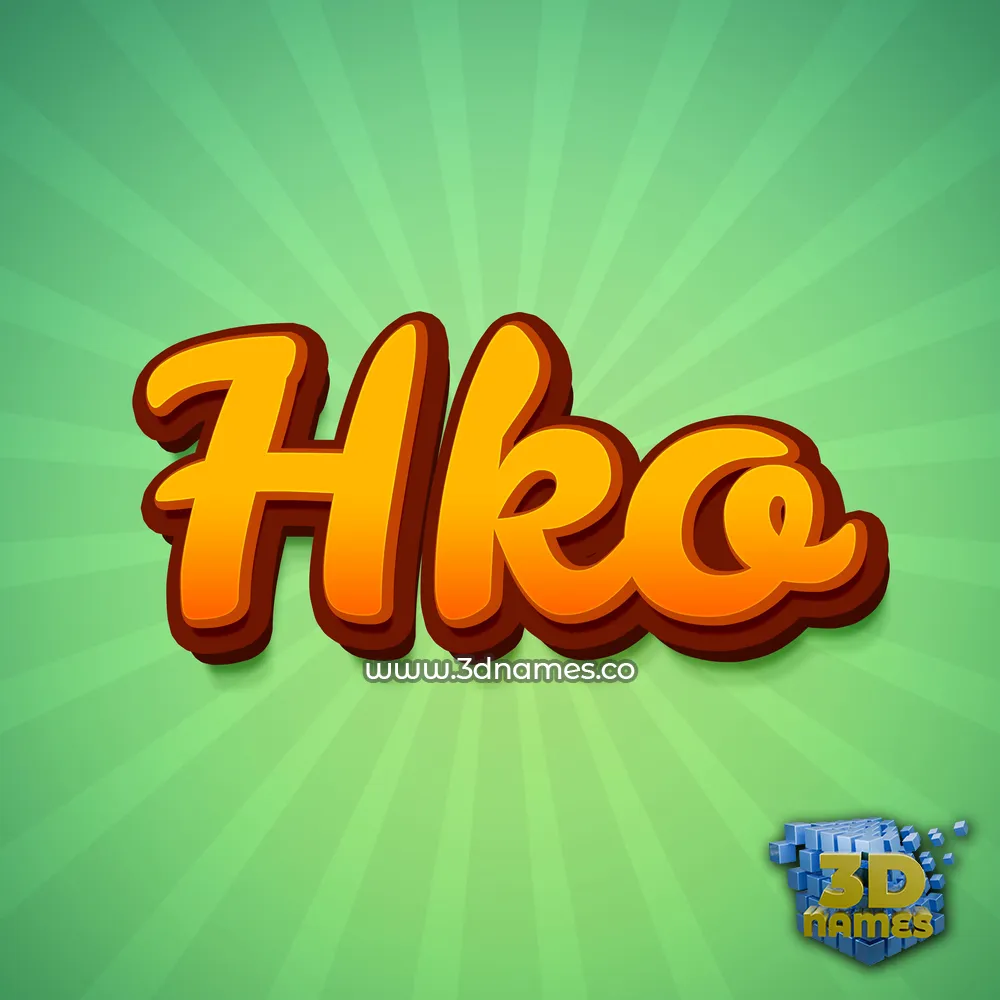 hko in Green Rays style - 3D name wallpaper