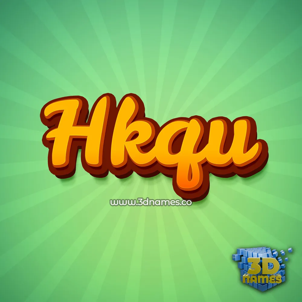 hkqu in Green Rays style - 3D name wallpaper