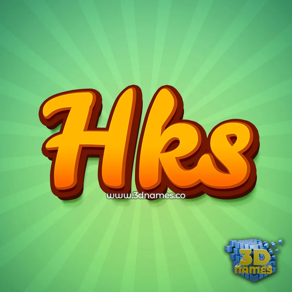 hks in Green Rays style - 3D name wallpaper