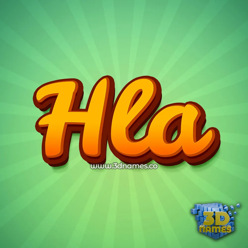 hla in Green Rays style - 3D name wallpaper