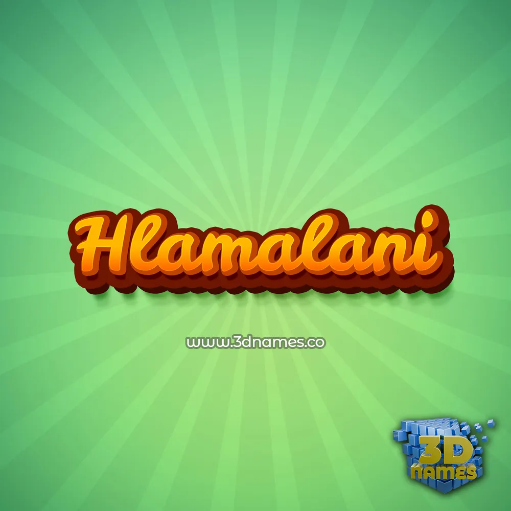 hlamalani in Green Rays style - 3D name wallpaper