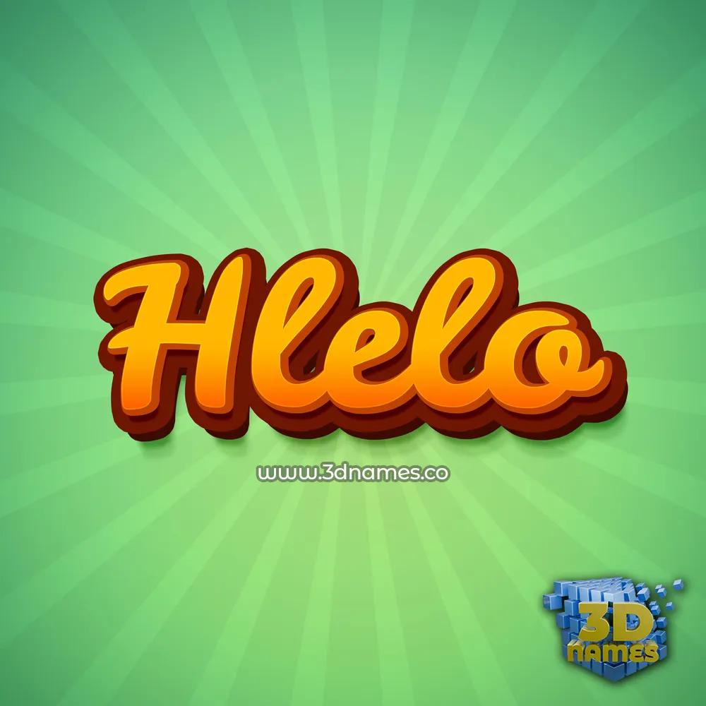 hlelo in Green Rays style - 3D name wallpaper