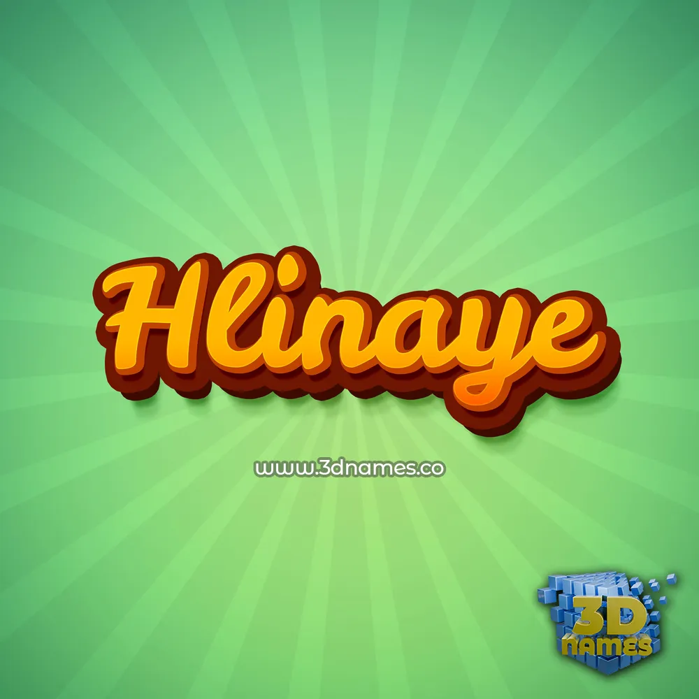 hlinaye in Green Rays style - 3D name wallpaper