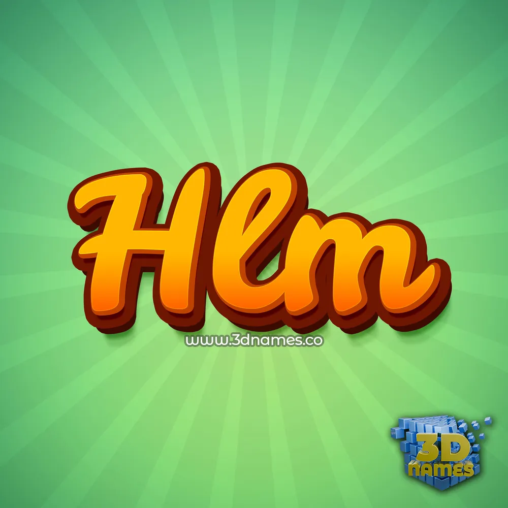 hlm in Green Rays style - 3D name wallpaper