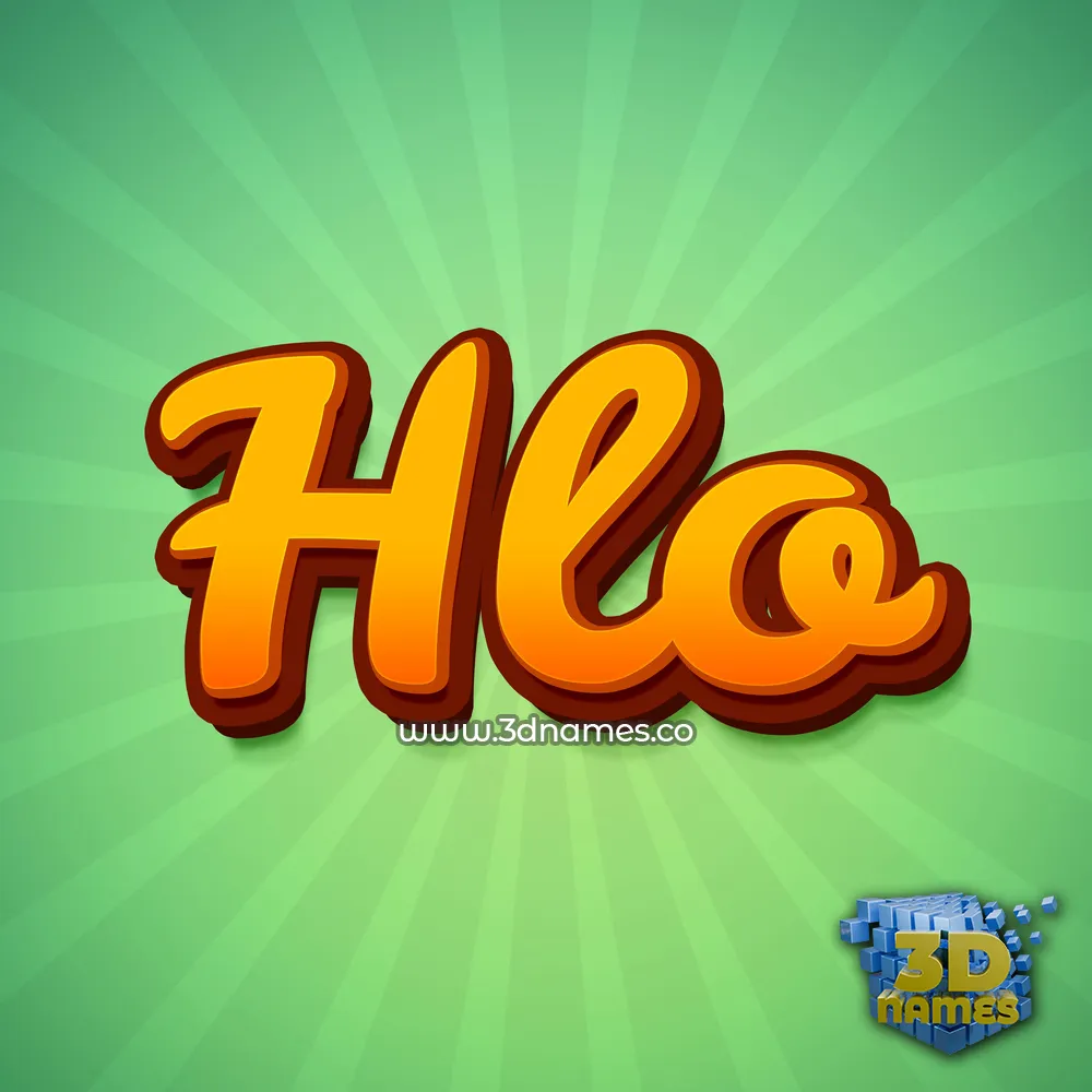 hlo in Green Rays style - 3D name wallpaper
