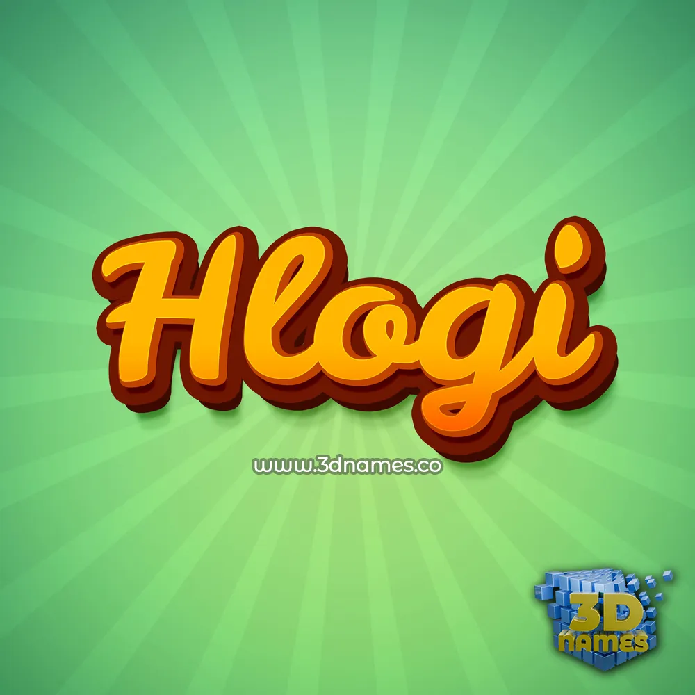 hlogi in Green Rays style - 3D name wallpaper
