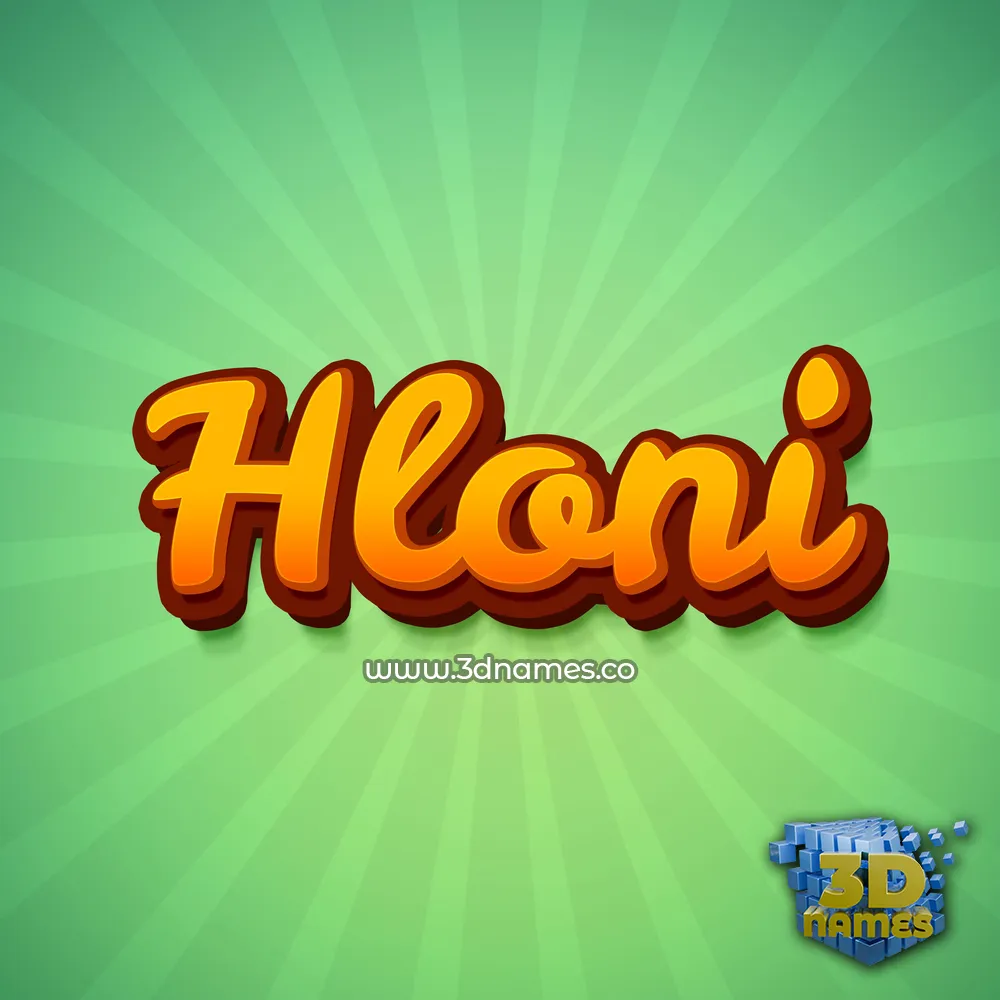 hloni in Green Rays style - 3D name wallpaper