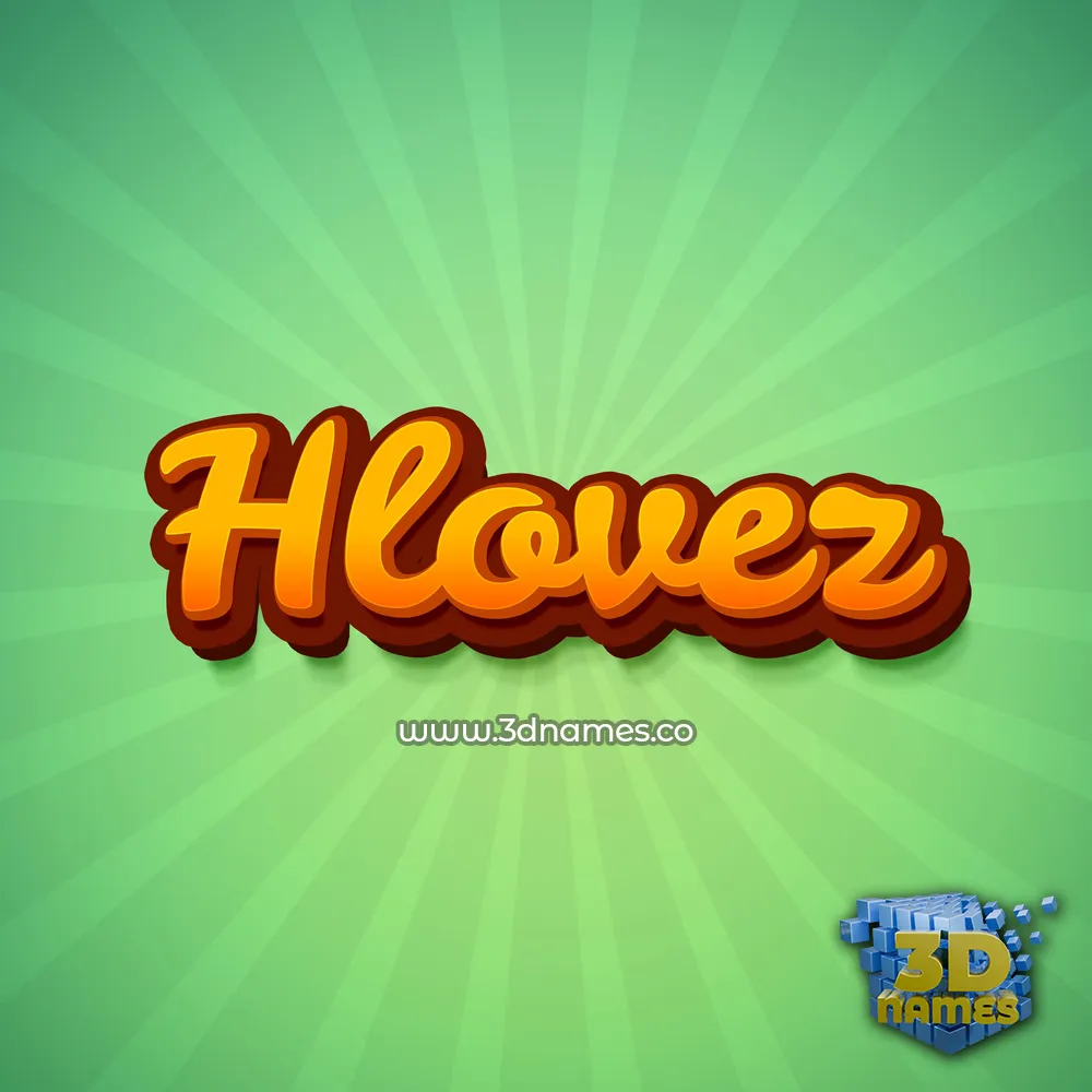 hlovez in Green Rays style - 3D name wallpaper