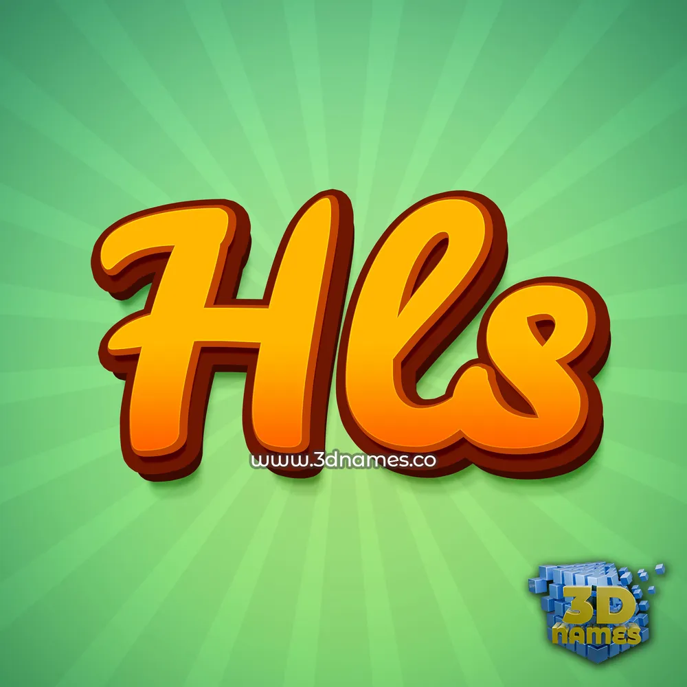hls in Green Rays style - 3D name wallpaper