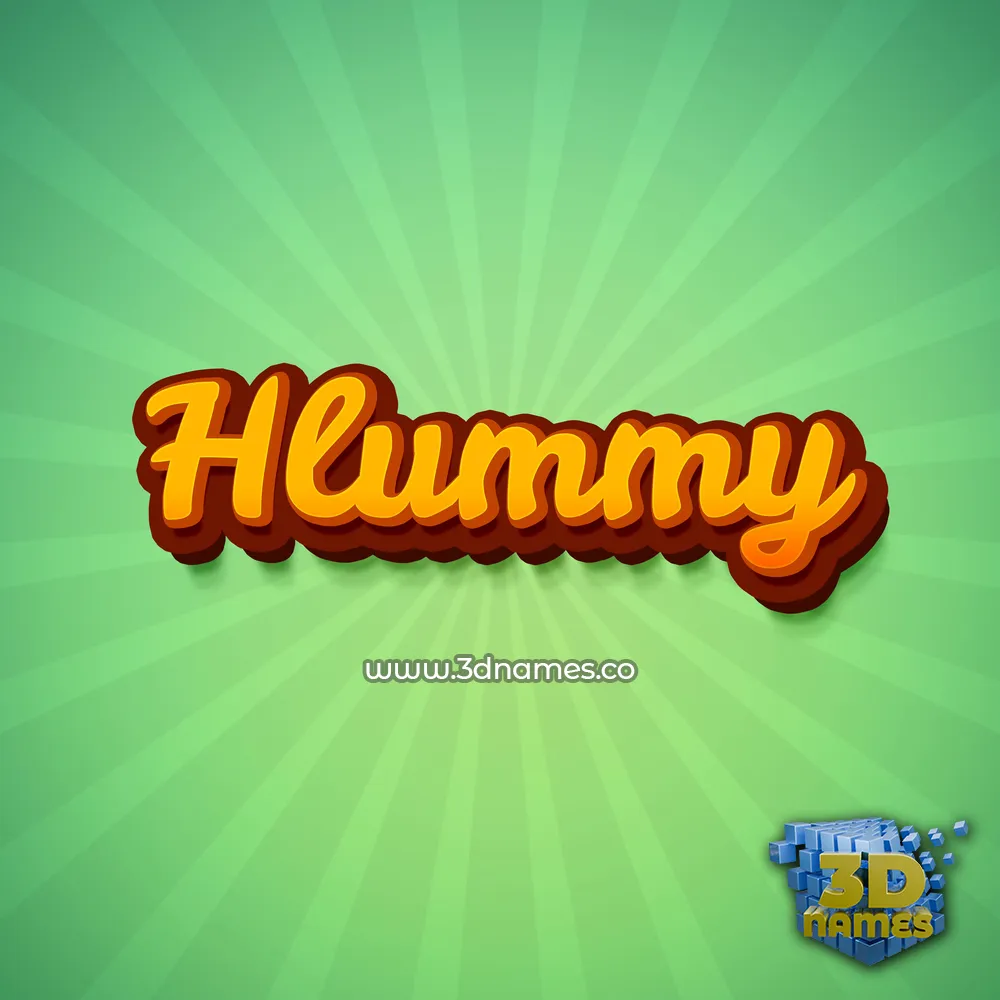 hlummy in Green Rays style - 3D name wallpaper