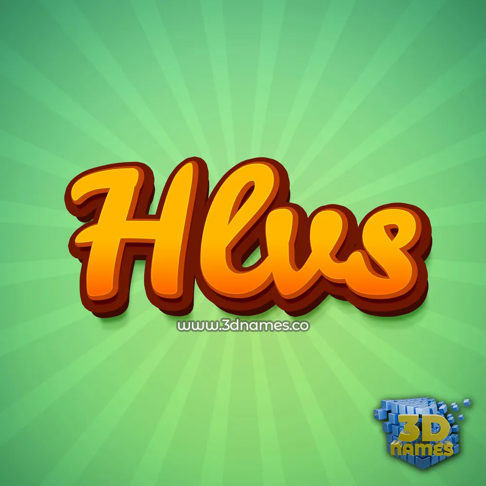 hlvs in Green Rays style - 3D name wallpaper