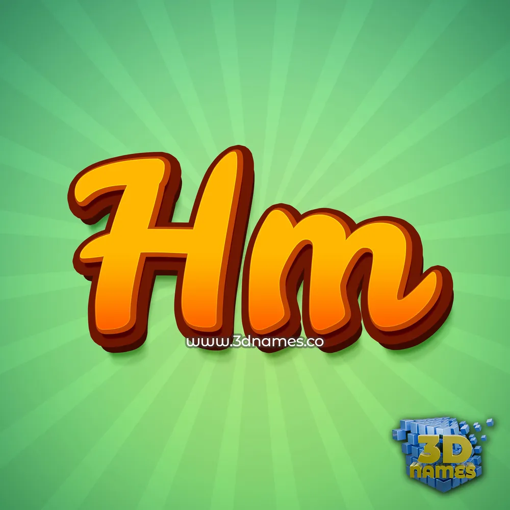 hm in Green Rays style - 3D name wallpaper