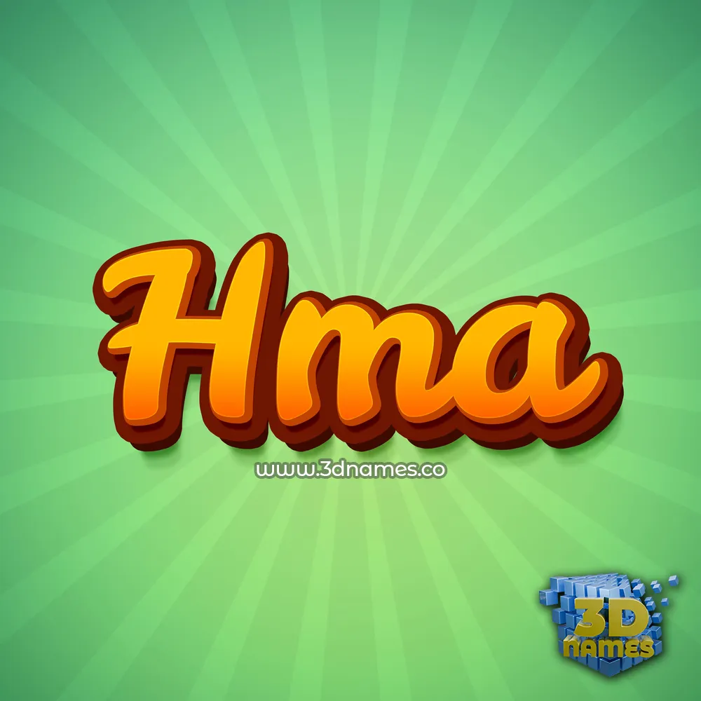 hma in Green Rays style - 3D name wallpaper