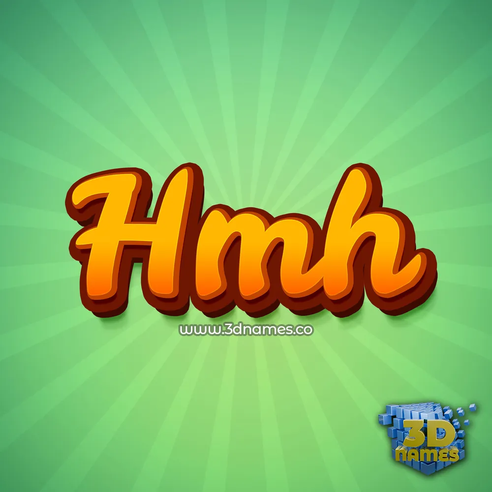 hmh in Green Rays style - 3D name wallpaper