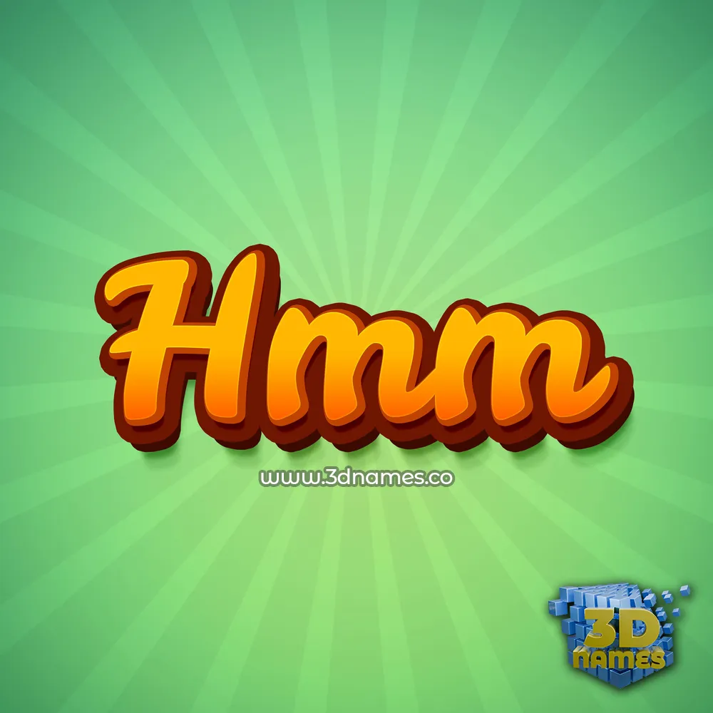 hmm in Green Rays style - 3D name wallpaper