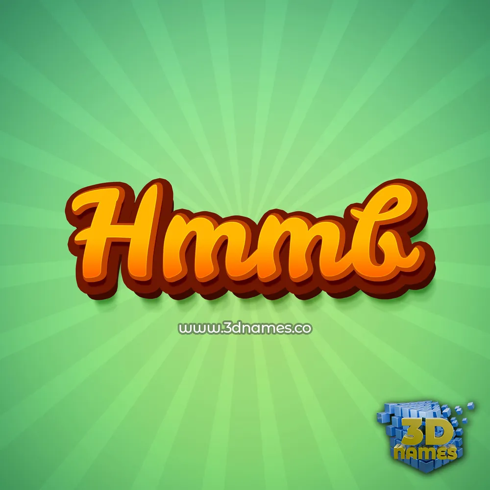 hmmb in Green Rays style - 3D name wallpaper