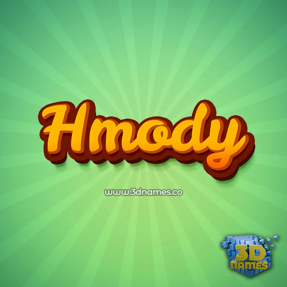 hmody in Green Rays style - 3D name wallpaper