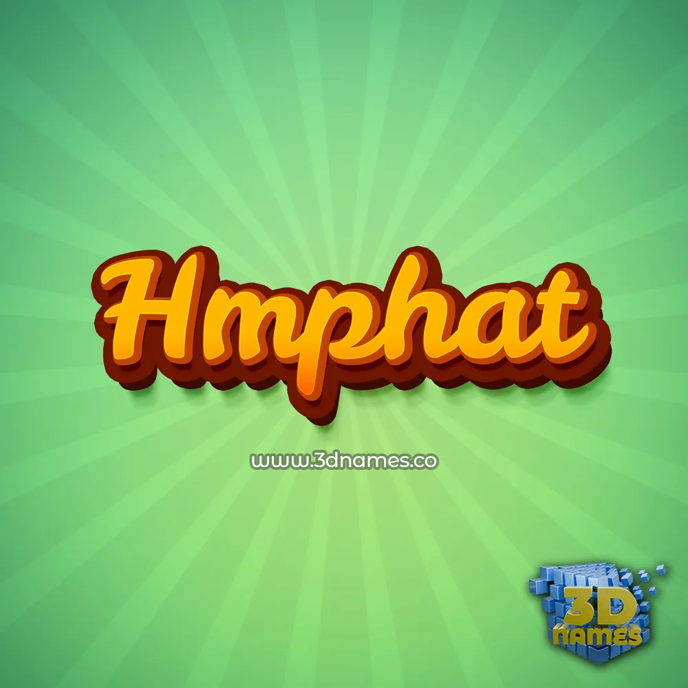 hmphat in Green Rays style - 3D name wallpaper