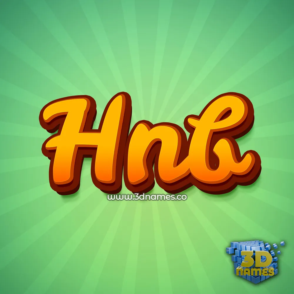 hnb in Green Rays style - 3D name wallpaper
