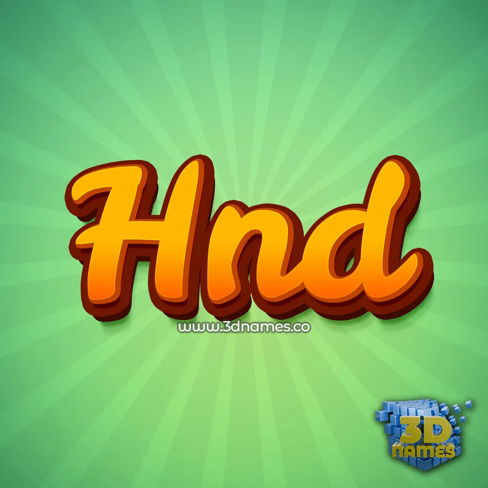 hnd in Green Rays style - 3D name wallpaper
