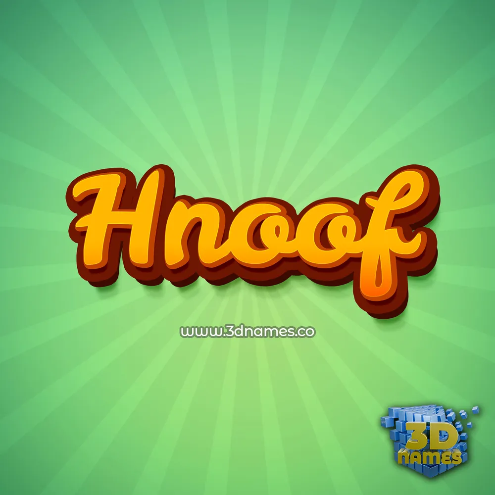hnoof in Green Rays style - 3D name wallpaper