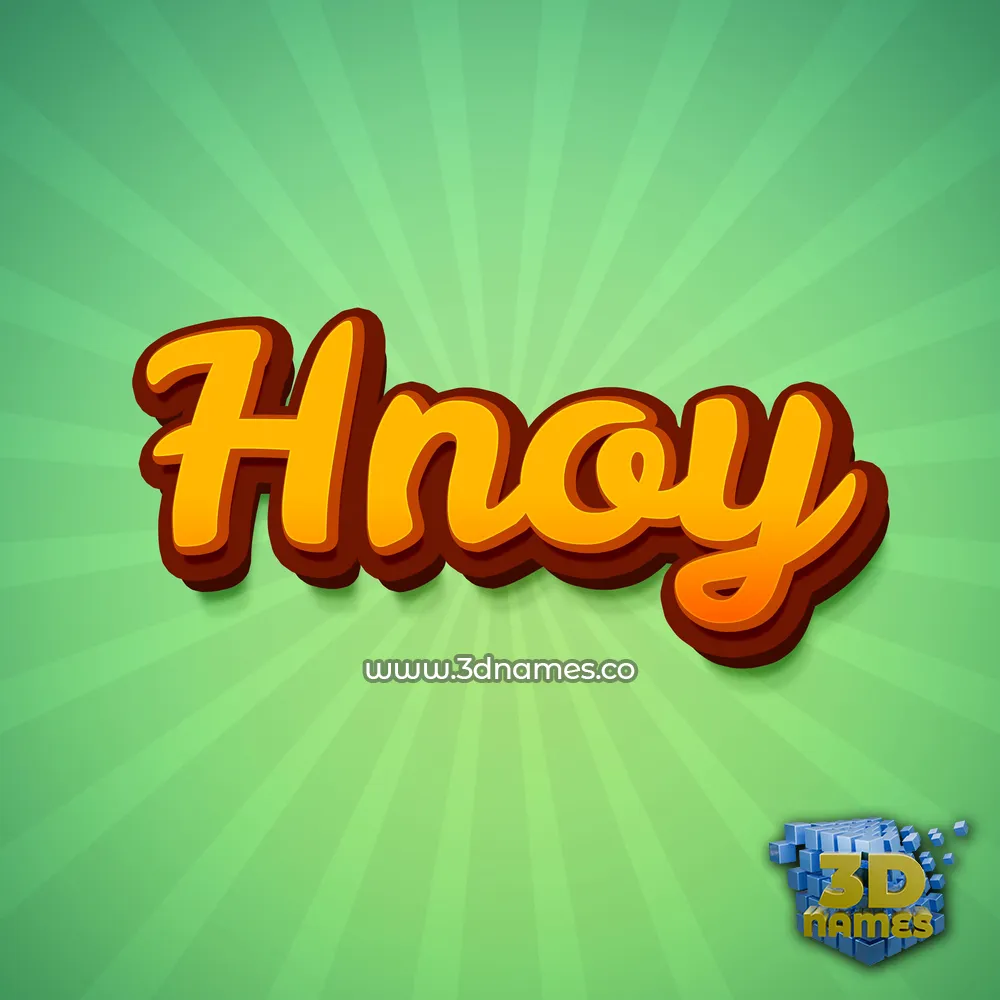 hnoy in Green Rays style - 3D name wallpaper