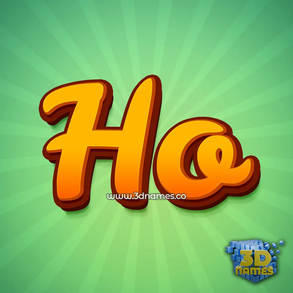 ho in Green Rays style - 3D name wallpaper