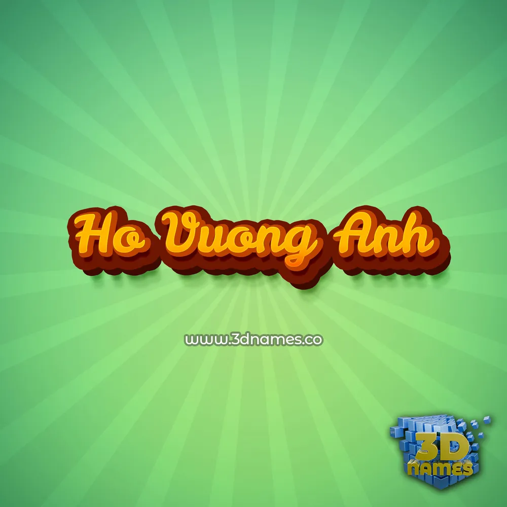ho vuong anh in Green Rays style - 3D name wallpaper