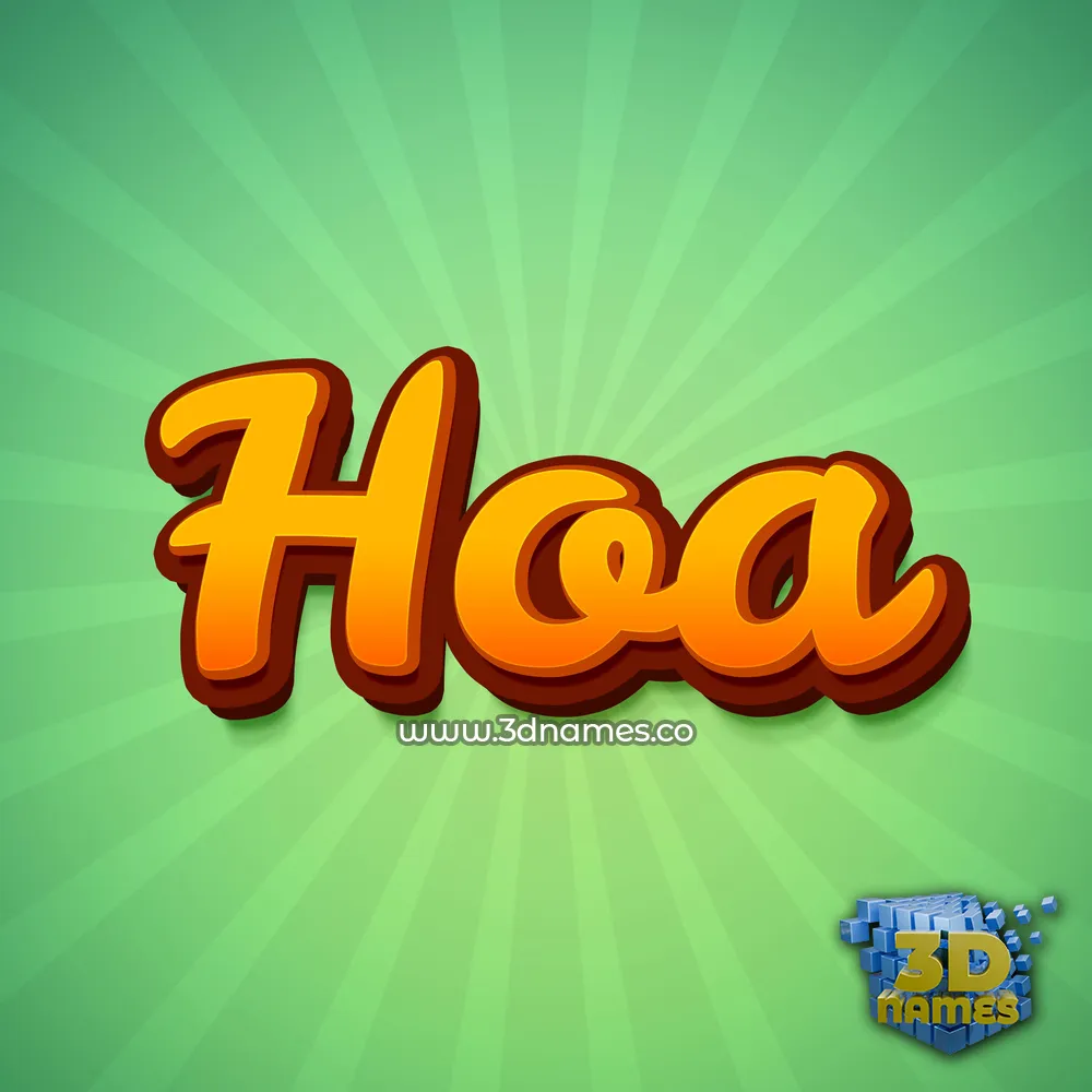 hoa in Green Rays style - 3D name wallpaper