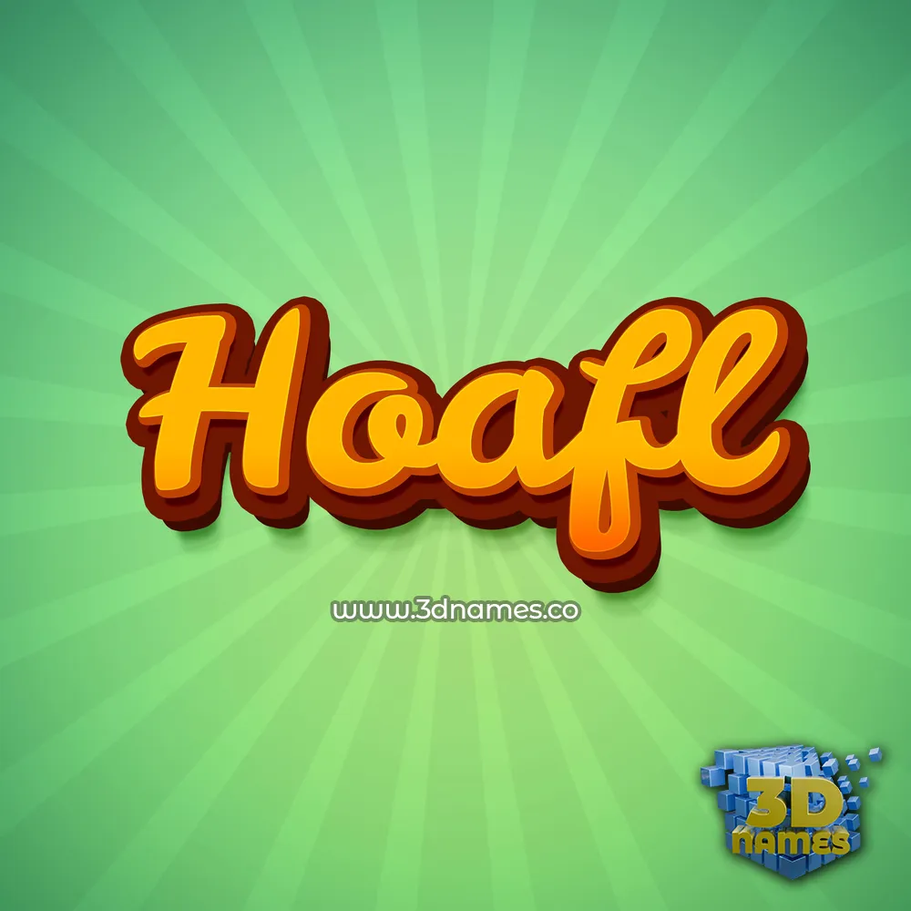 hoafl in Green Rays style - 3D name wallpaper