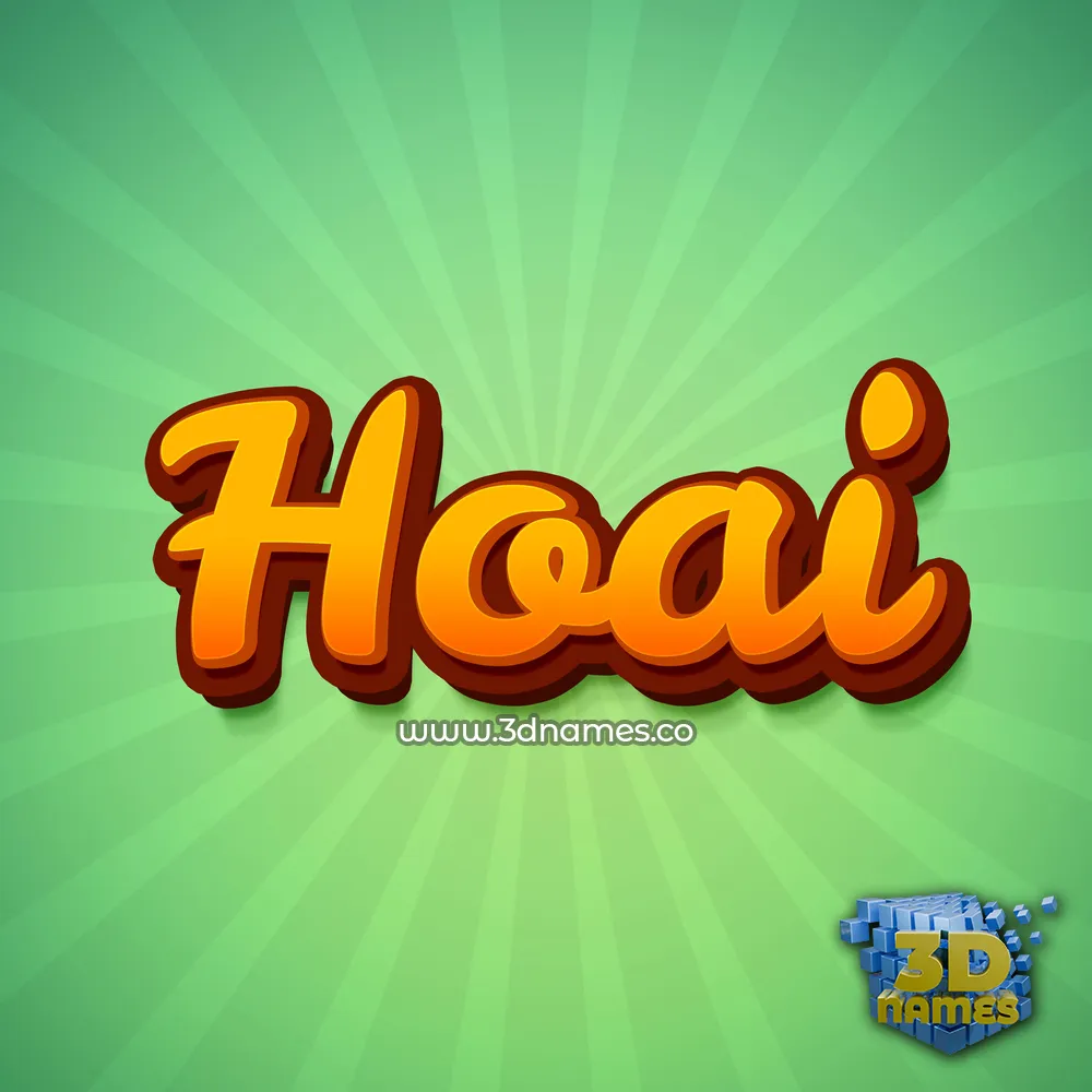 hoai in Green Rays style - 3D name wallpaper